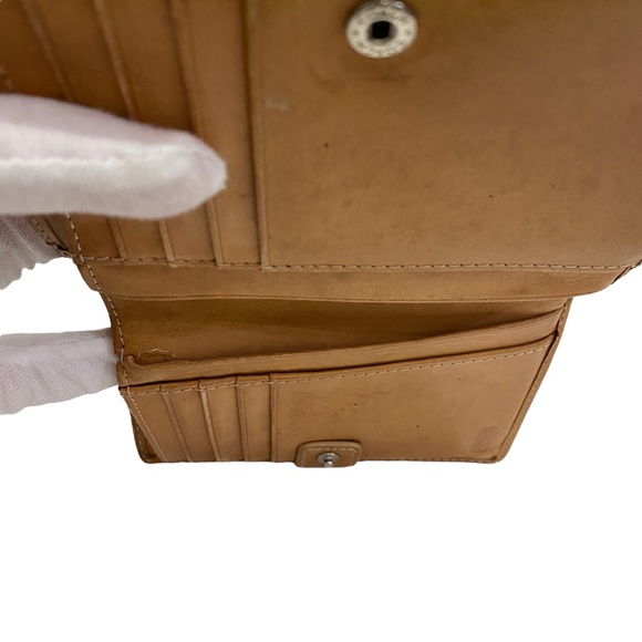 COACH brown KISSLOCK WALLET  - leather - fabric - monogram pattern - unisex - Picture 16 of 17